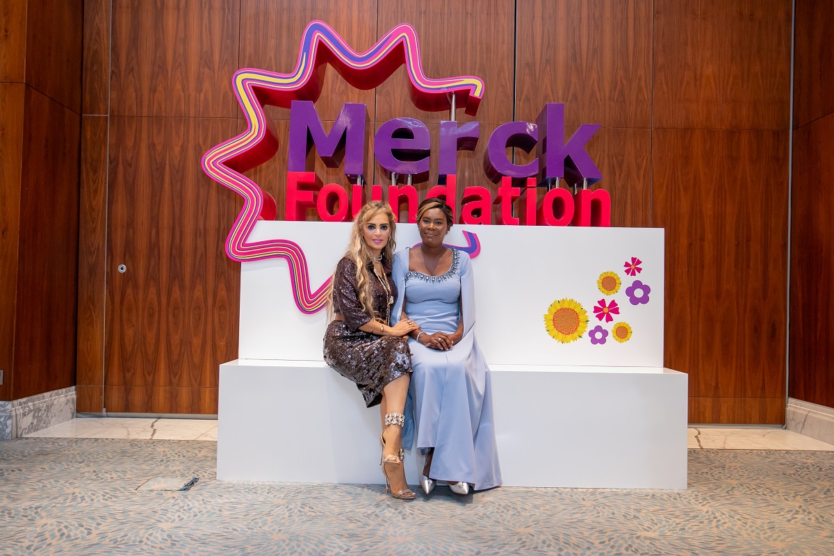 Senator Dr. Rasha Kelej, Merck Foundation CEO with H.E. Madam ZITA OLIGUI NGUEMA, First Lady of the Gabonese Republic at the 7th Edition of Merck Foundation First Ladies Initiative Summit