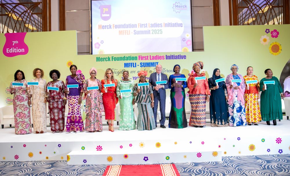 Merck Foundation Chairman and CEO with the First Ladies of Africa and Asia during the Merck Foundation First Ladies Initiative Summit 2025 
