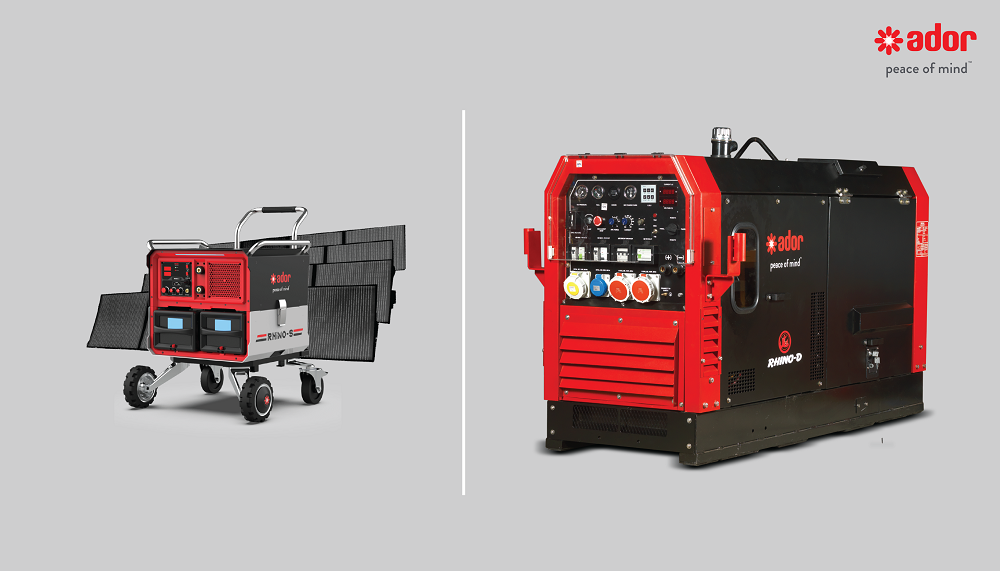 Ador's Rhino S - solar-powered, inverter-driven welder for off-grid operations & Rhino D- Diesel Engine Driven Welder