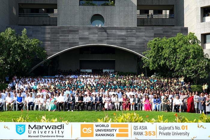 Marwadi University, with its students and staff, celebrates a historic QS Asia debut at Rank 353 ? Gujarat?s No. 1 Private University.
