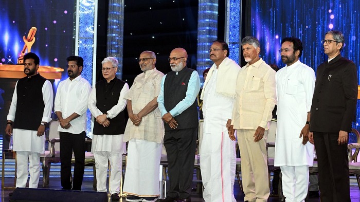 Vice-President of India and other Dignitaries with Chairman and Managing Director of Ramoji Group, Ch.Kiron