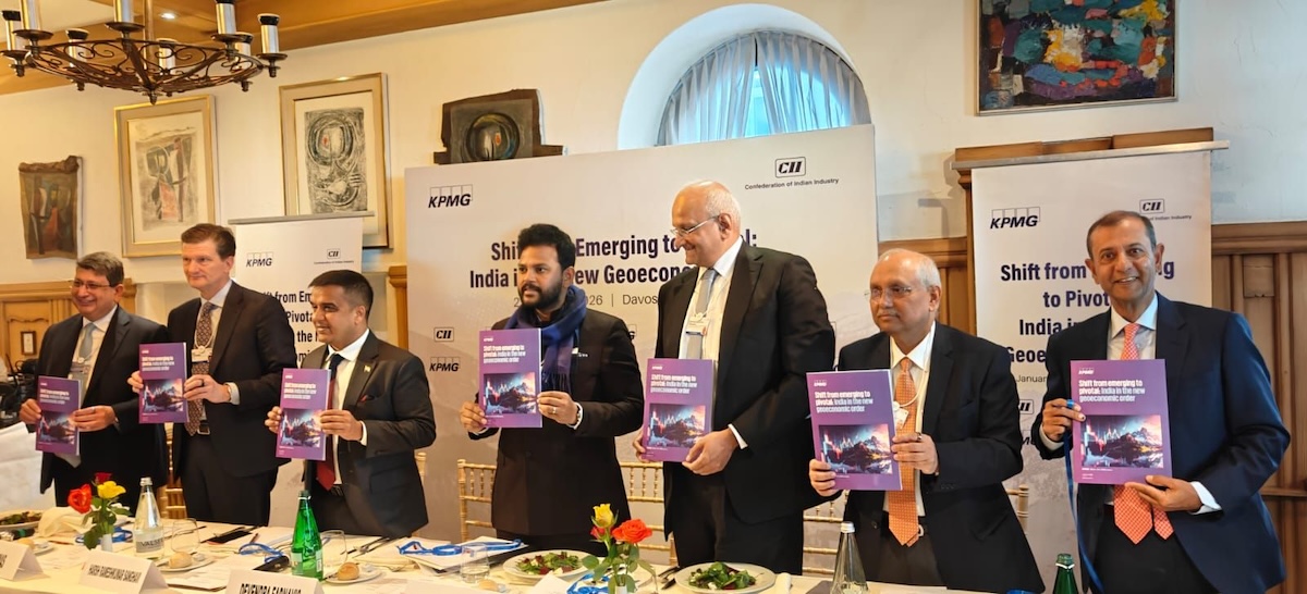 Unveiling of the KPMG India - CII report 'Shift from emerging to pivotal: India in the new geoeconomic order' by Ram Mohan Naidu Kinjarapu, Hon?ble Minister of Civil Aviation, GOI along with other dignitaries