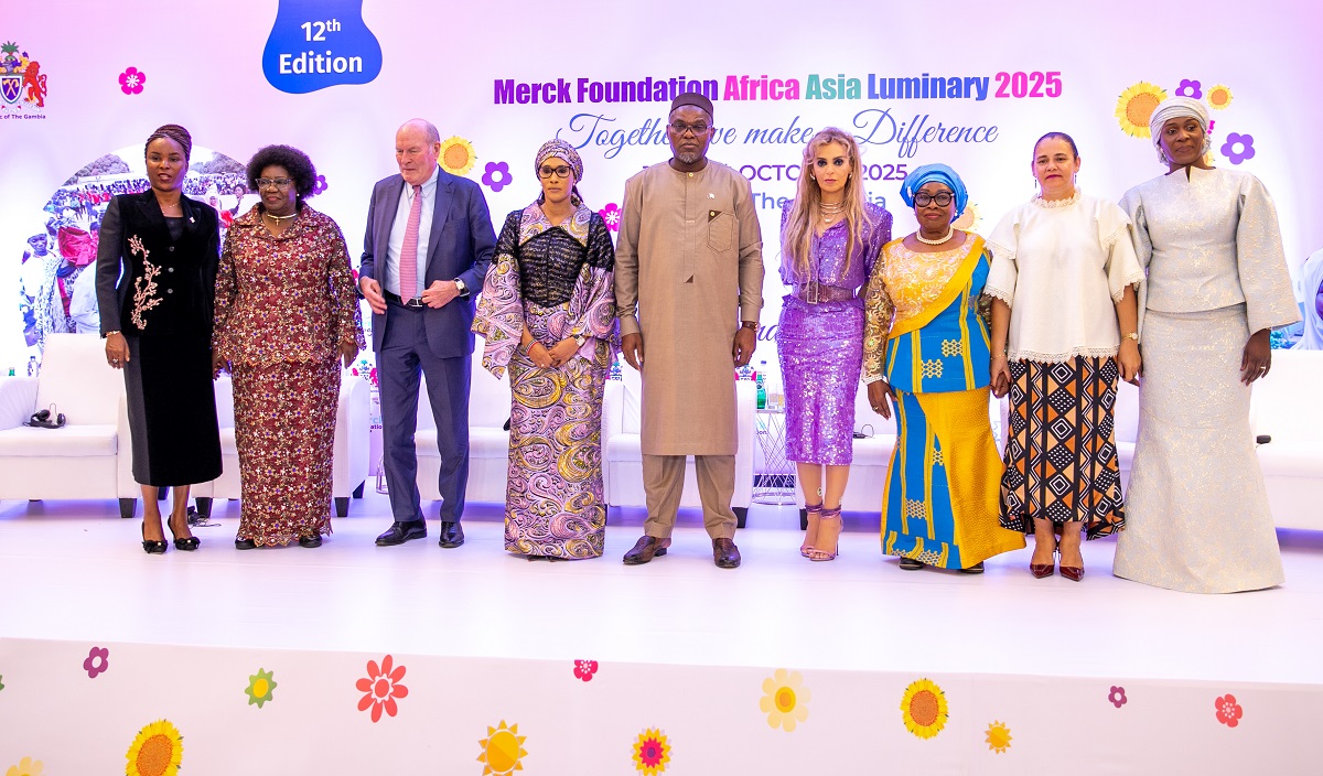 Merck Foundation Chairman and CEO with The Gambia Vice President and First Lady, and First Ladies of Burundi, CAR, Liberia, Sao Tome, Senegal at Merck Foundation Africa Asia Luminary 2025