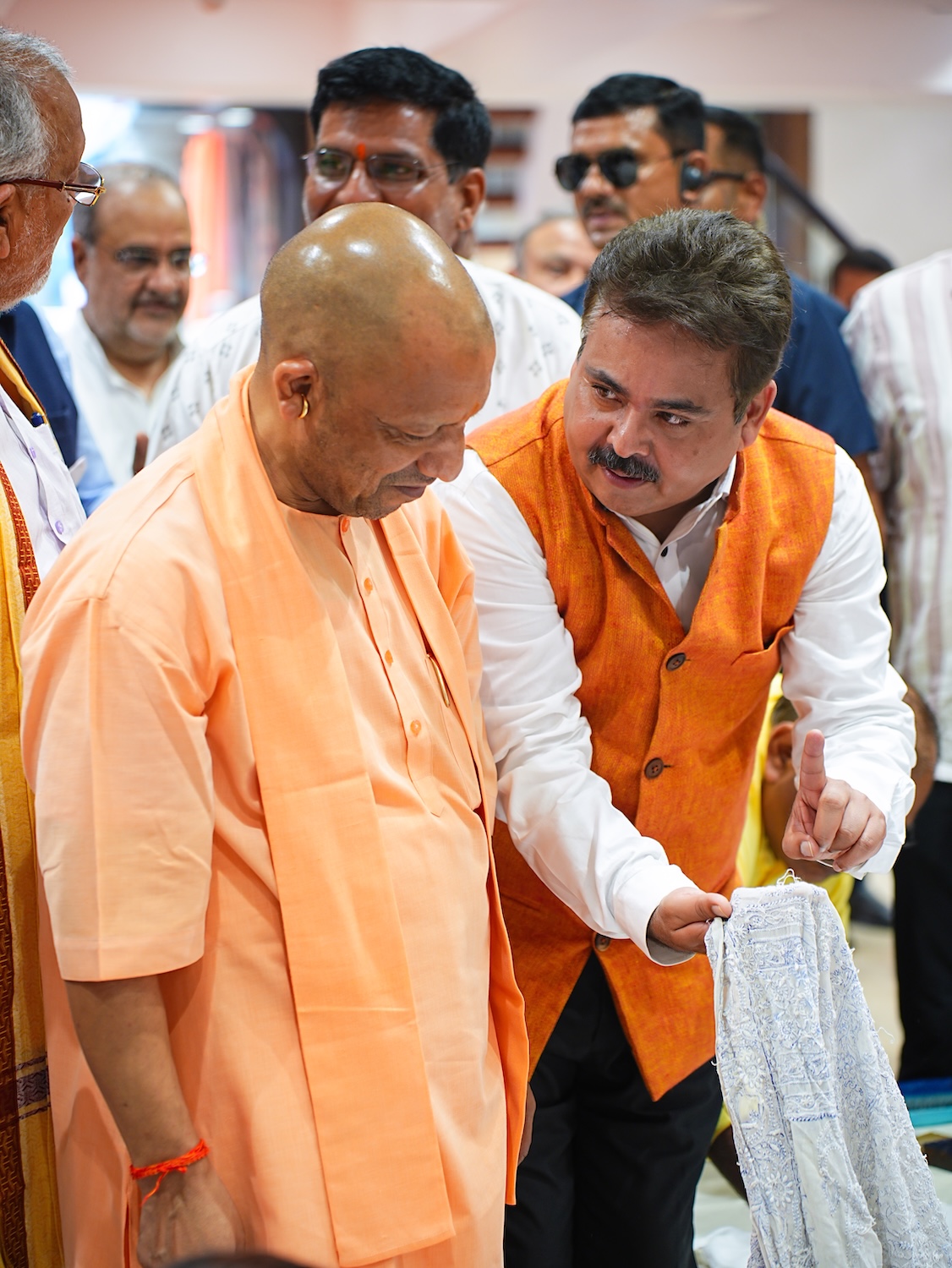 UP CM Yogi Adityanath visits Ada Studio to celebrate Lucknow?s Chikankari heritage, supporting artisans and promoting traditional hand embroidery crafts