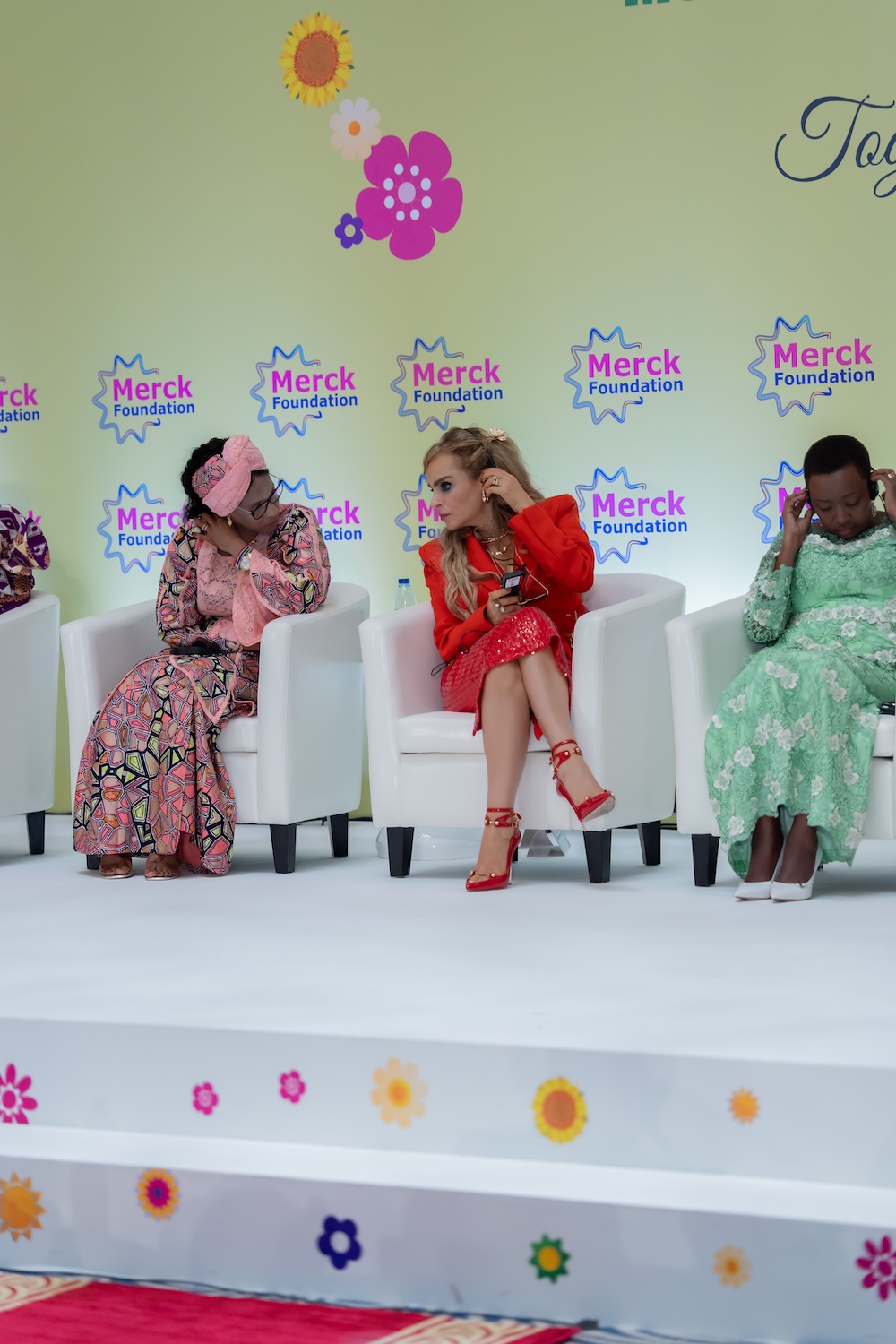 Senator Dr. Rasha Kelej, Merck Foundation CEO with H.E. Mrs. FATOUMATTA BAH-BARROW, First Lady of The Gambia at the 7th Edition of Merck Foundation First Ladies Initiative Summit