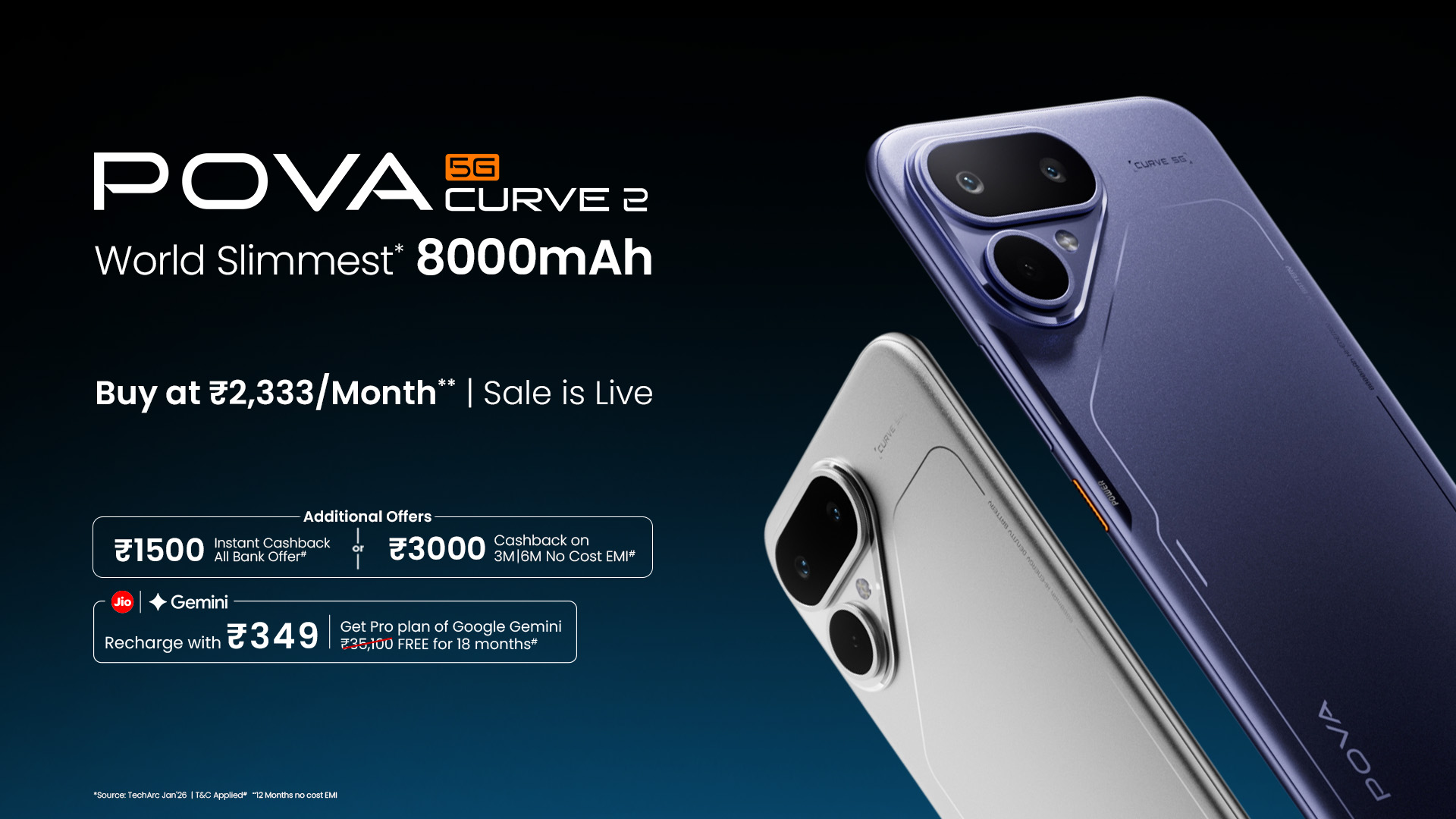 POVA Curve 2 goes on sale today, built for real-world endurance and style.