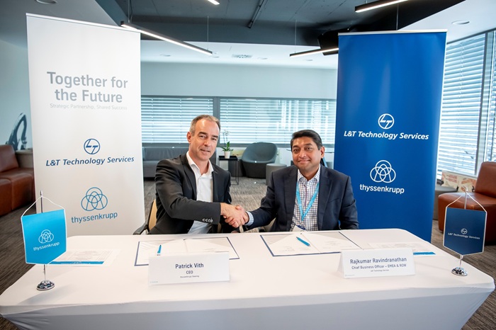 L&T Technology Services and thyssenkrupp Steering Business Unit Enter Into a Strategic Partnership to Establish a Global Software Hub in Pune, India