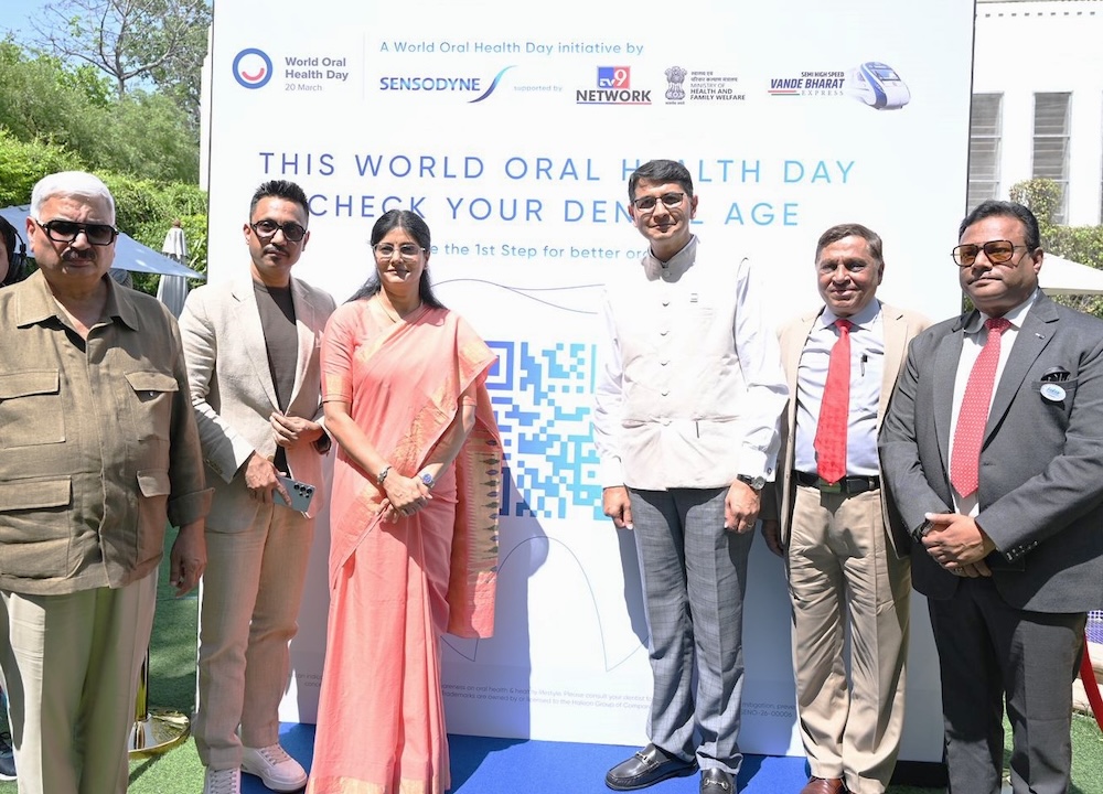 Smt. Anupriya Patel, Mr. Kedar Lele, and Dr. Ashok Dhoble launch Sensodyne's 'Know Your Dental Age' oral health campaign