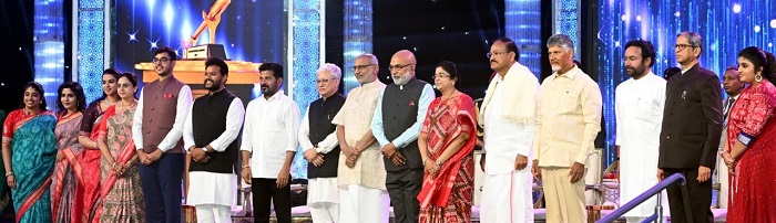 The Ramoji Group Family with the Dignitaries gracing the occasion