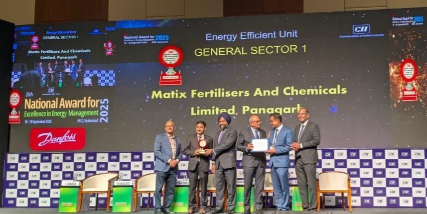 Matix Fertilisers? Panagarh plant wins CII Energy Efficiency Unit Award in Hyderabad.