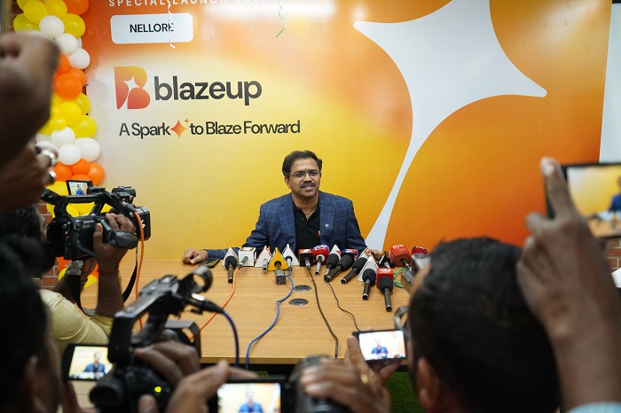 Renil Komitla, co-founder and CEO, launches Blazeup.ai from his hometown, Nellore, a tier-2 city in Andhra Pradesh. An all-in-one AI tool for any business operation.