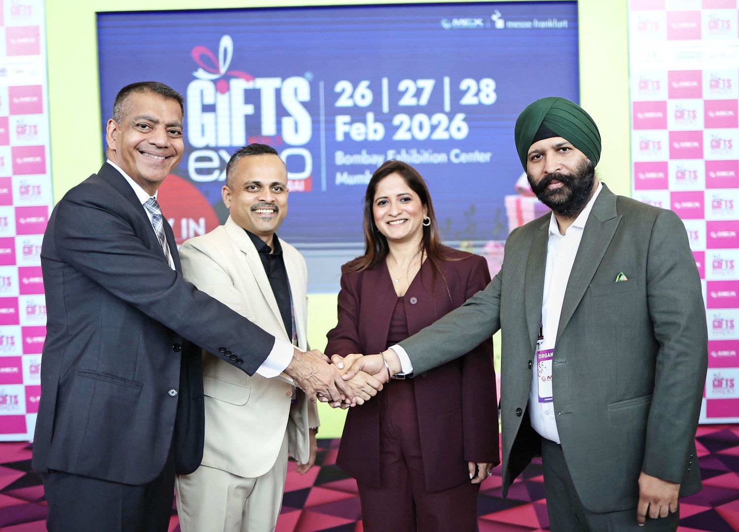 (L-R) Mr Raj Manek & Mr Winston Pereira of Messe Frankfurt India and Ms Himani Gulati & Mr Gaurav Juneja from MEX Exhibitions