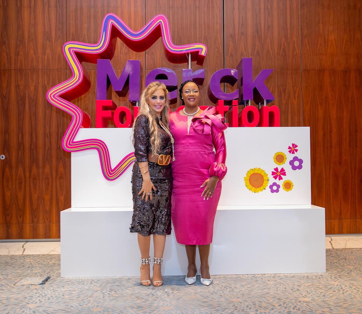 Senator Dr. Rasha Kelej, Merck Foundation CEO with H.E. Dr. GUETA SELEMANE CHAPO, The First Lady of Mozambique at the 7th Edition of Merck Foundation First Ladies Initiative Summit