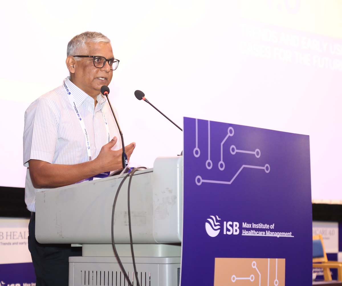 Professor Madan Pillutla, Dean, ISB,  sharing his thoughts at the ISB Healthcare 4.0