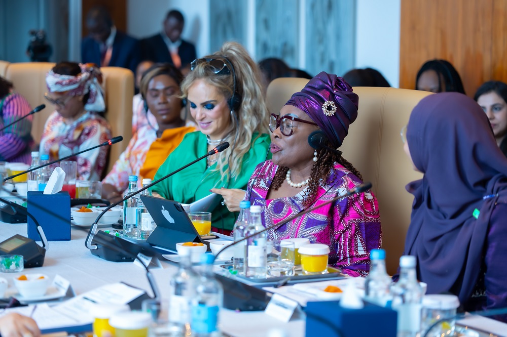 Senator Dr. Rasha Kelej, Merck Foundation CEO with H.E. Mrs. KARTUMU YARTA BOAKAI, First Lady of the Republic of Liberia at the 7th Edition of Merck Foundation First Ladies