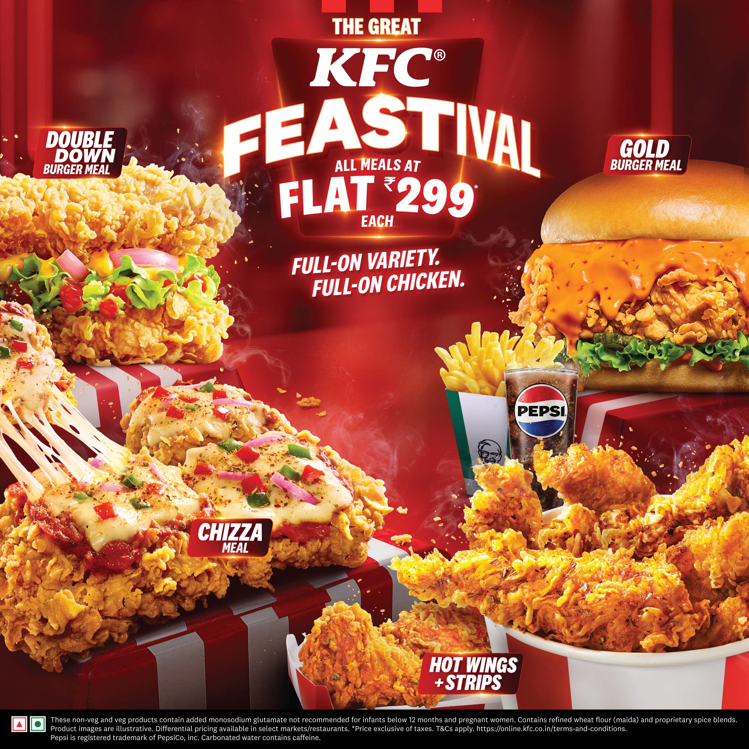 The Great KFC Feastival menu
