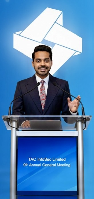 Trishneet Arora, Founder and CEO, TAC InfoSec Limited addressed the 9th Annual General Meeting